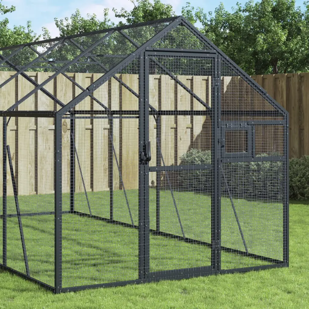 Grande Cage Aluminium Géante Élevage Anthracite 179x800cm
