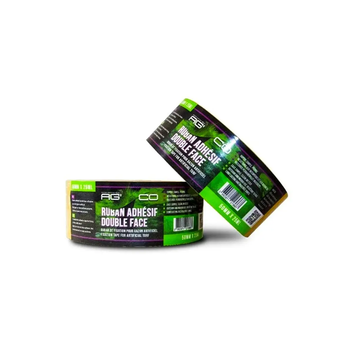 Lot de 5 Bandes double face 10M collage pro renforcés