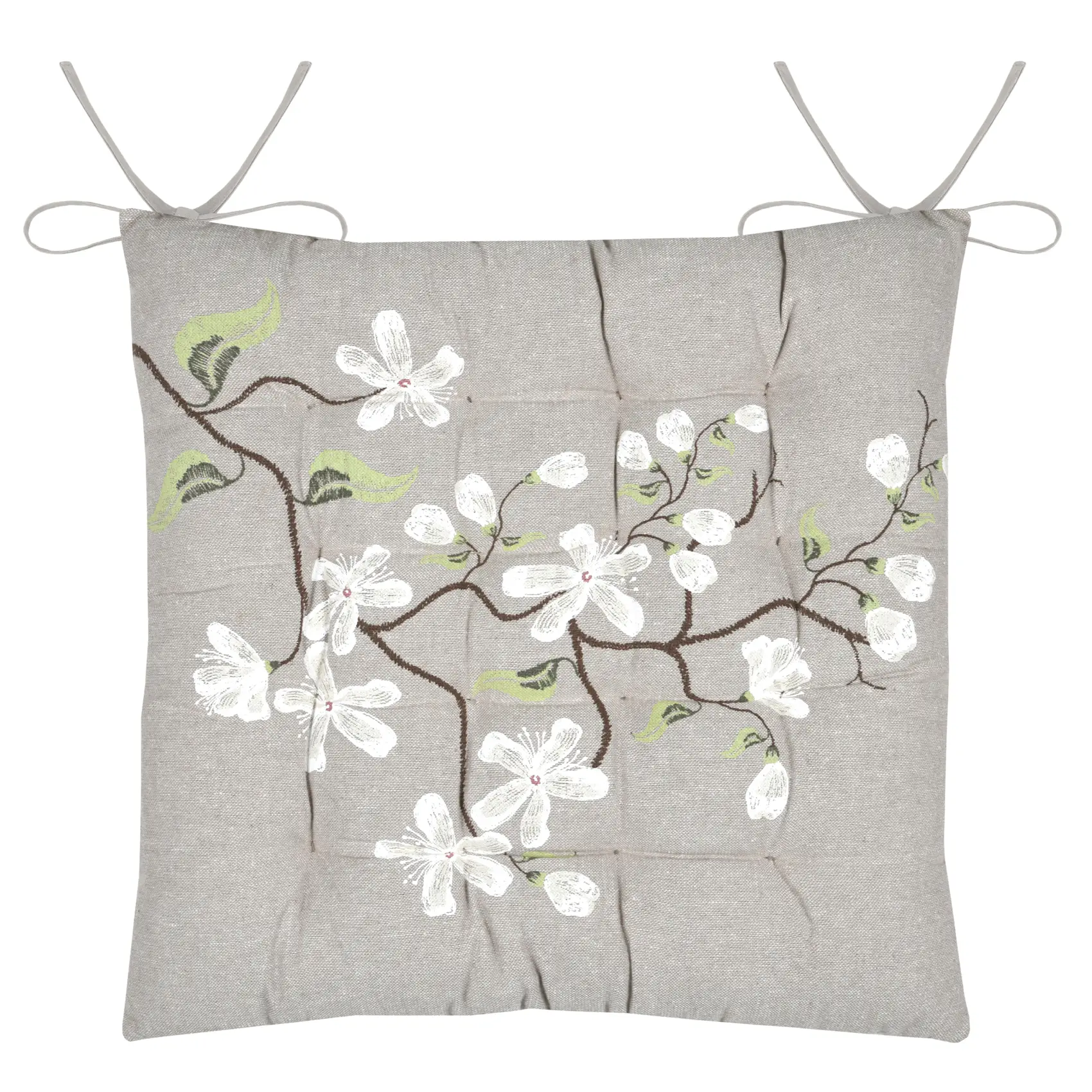 Galette de chaise imprimée motif floral printanier