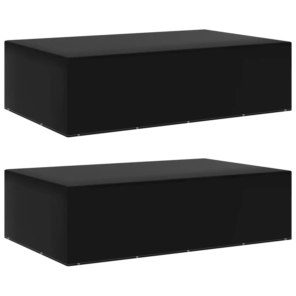 Lot de 2 Housses de Protection PE pour Ensemble de Jardin Imperméable Anti-UV Extérieur Noir 325x205x90 cm – ComfortXL Outdoor Living