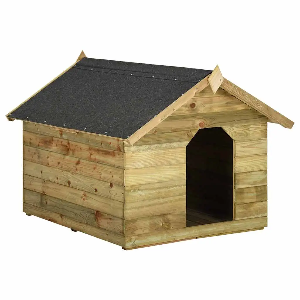 Grande niche chien bois de pin avec toit ouvrant pour jardin 105x123cm – ComfortXL Pet Living