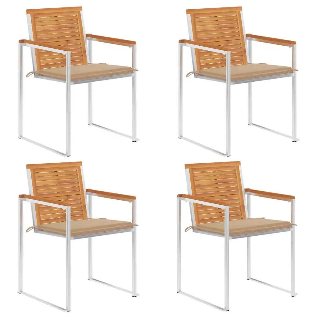Lot de 4 Chaise bois composite Grimrond Beige 60 X 56 X 85 cm – P87209B