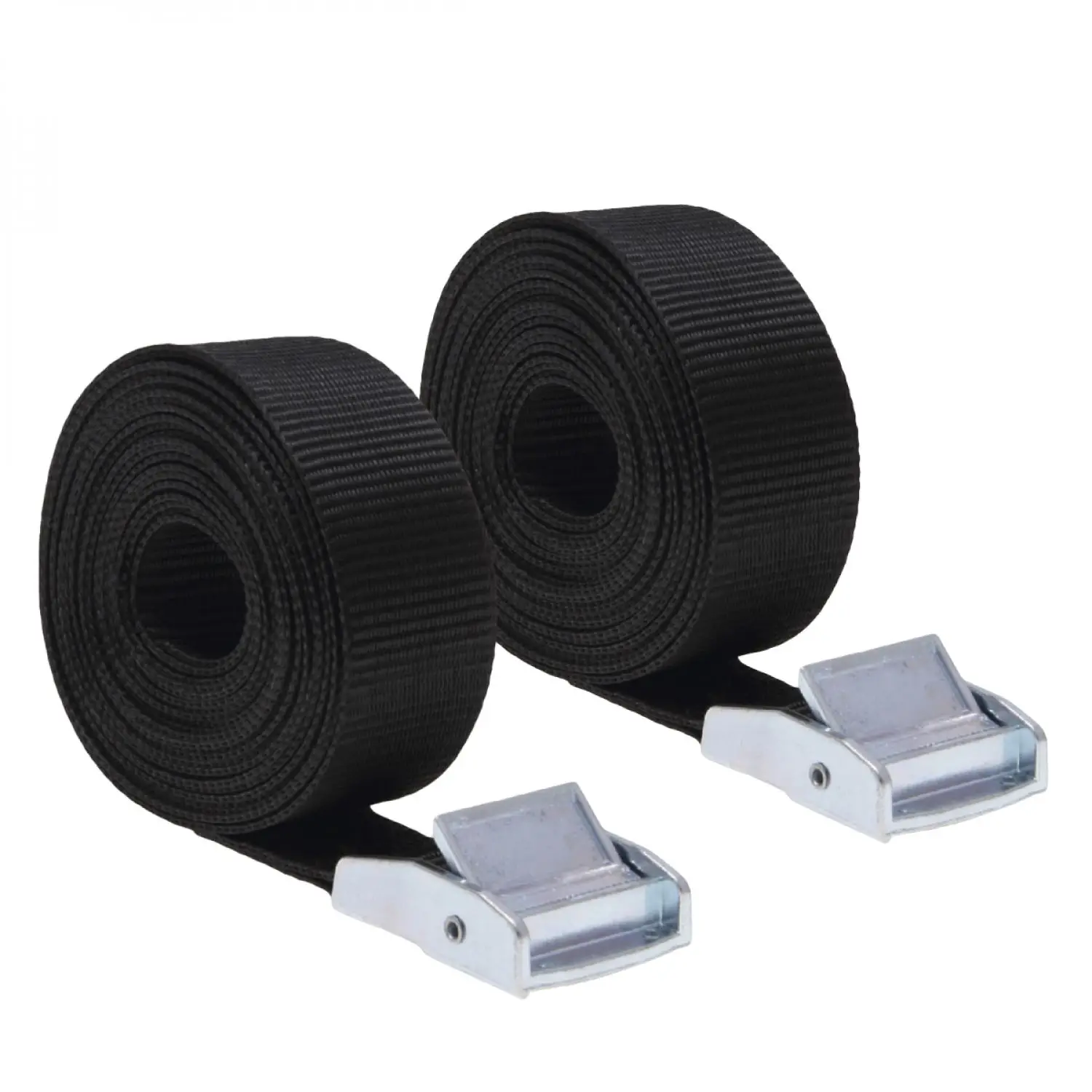 Lot de 2 sangles d’arrimage avec boucle – 25 mm x 2,5 m – Noir – Linxor