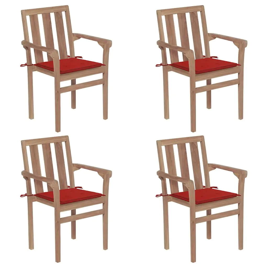 Lot de 4 Chaise bois composite Geerd Rouge 58 X 50 X 89 cm – P87209R