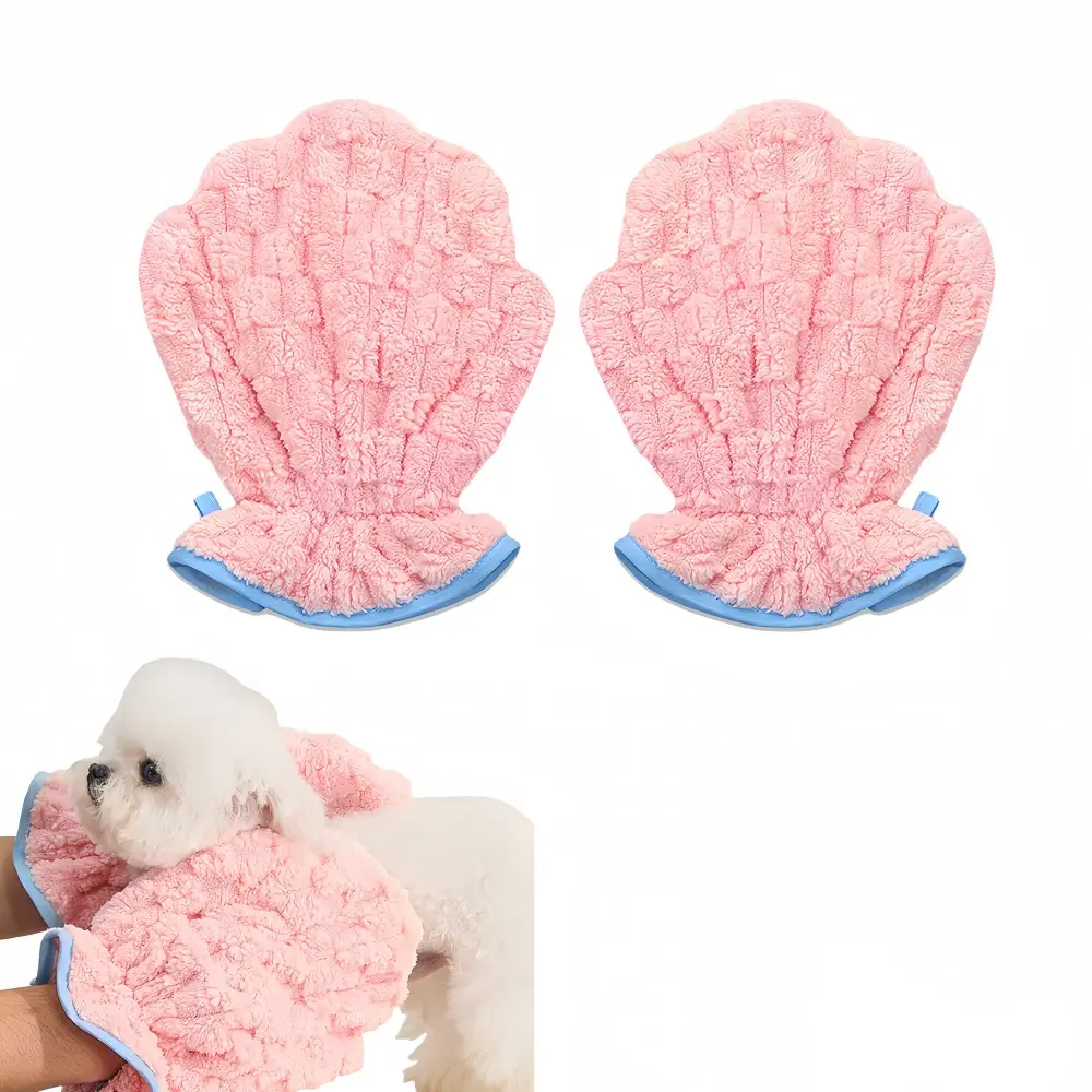 Gants de Bain pour Animaux de Compagnie Rose IntiMeg