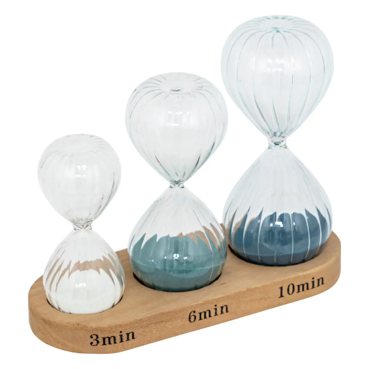 Lot de 3 Sabliers en Verre «Little Cottage» 14cm Multicolore