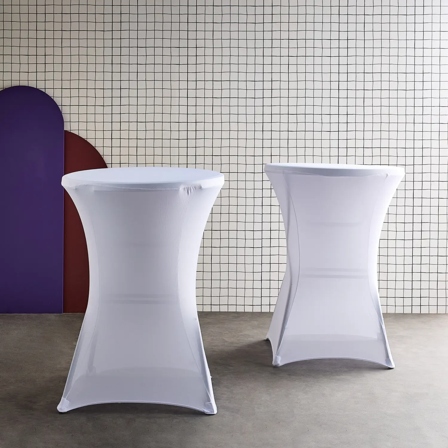 Lot de 2 housses – GALA – Housses pour mange-debout Ø80cm. polyester. blanc | sweeek
