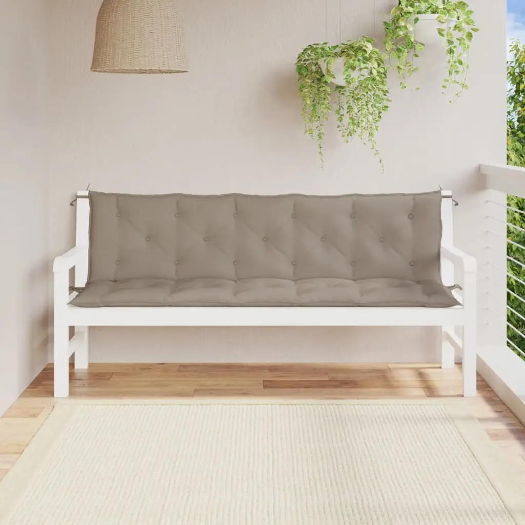 Lot de 2 Galettes de Banc Jardin Tissu Oxford Imperméable Confortable Taupe 180x50cm – ComfortXL Outdoor Living