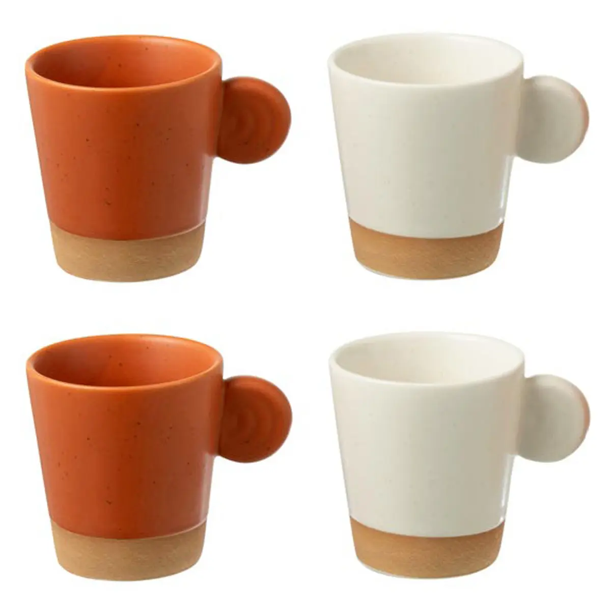 Lot de 4 Tasses à Café «Avery» 7,5cl Orange & Blanc
