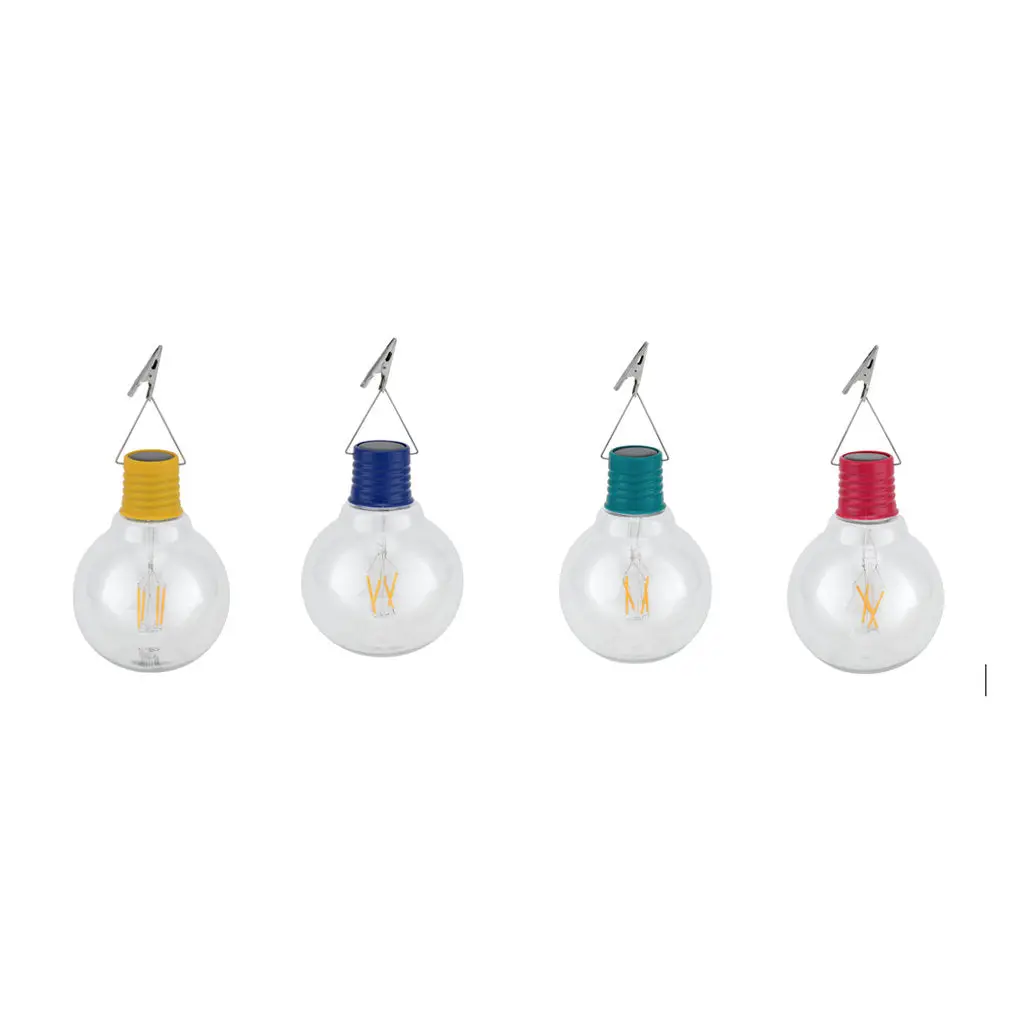 Lot de 4 ampoules solaire à suspendre – culot coloré (1 pièce par coloris)