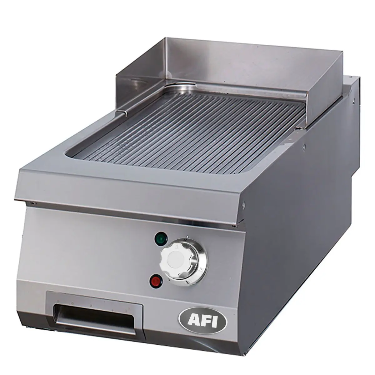 Grill Électrique à Poser Plaque Simple Rainurée Acier Carbone ou Chrome