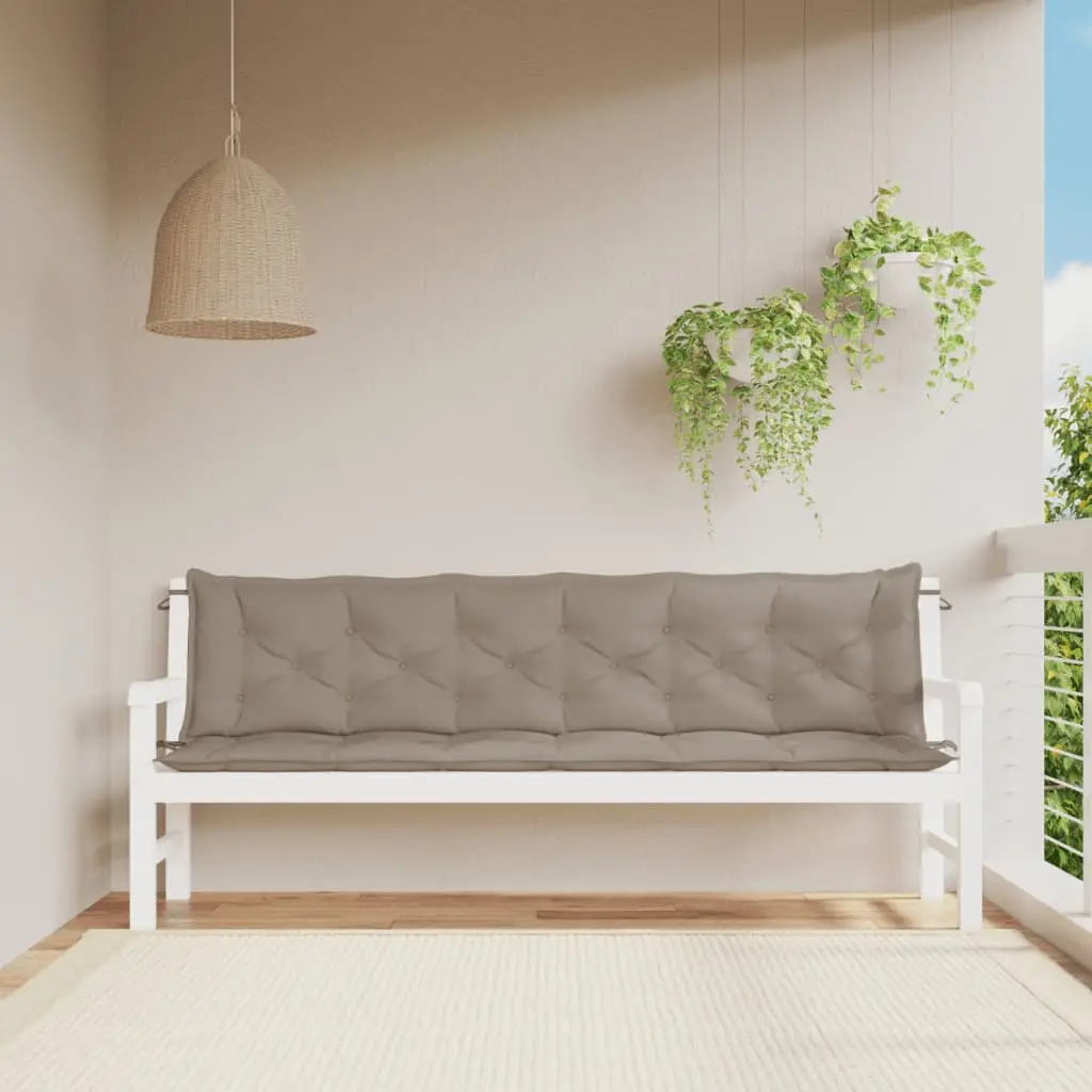 Lot de 2 Galettes de Banc Jardin Tissu Oxford Imperméable Confortable Taupe 200x50cm – ComfortXL Outdoor Living