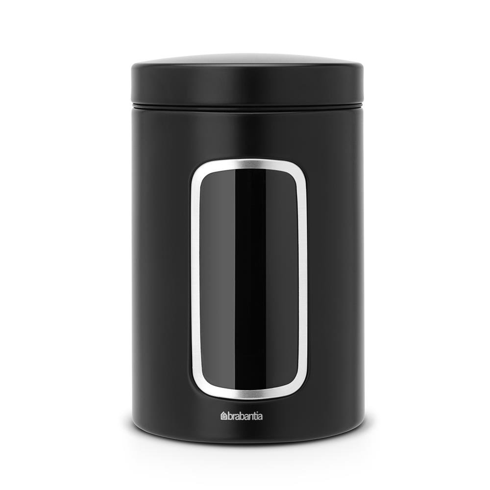 Bote con ventana Brabantia 1,4 L.jo{font-size:18px}negro mate
