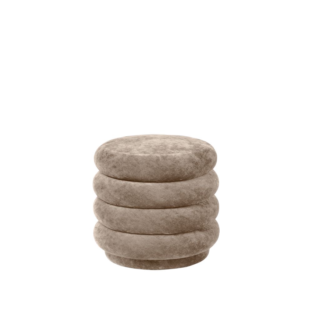 Asiento puf Puff Round.jo{font-size:18px}Tela faded velvet 26 beige