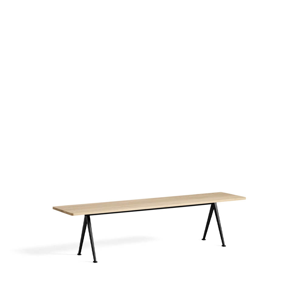 Banco Pyramid.jo{font-size:18px}Oak mate lacado-190 cm-estructura de acero negra